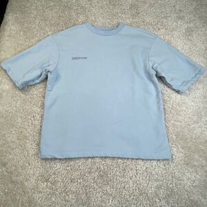 Pangaia Organic Cotton Short Sleeve Sweatshirt Baby Blue FLAW